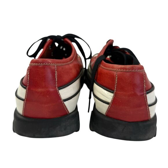 Donald Pliner Actor Red Leather Trainers Size 7.5M 9.5 US Chucks Shoes Patent - Picture 3 of 12